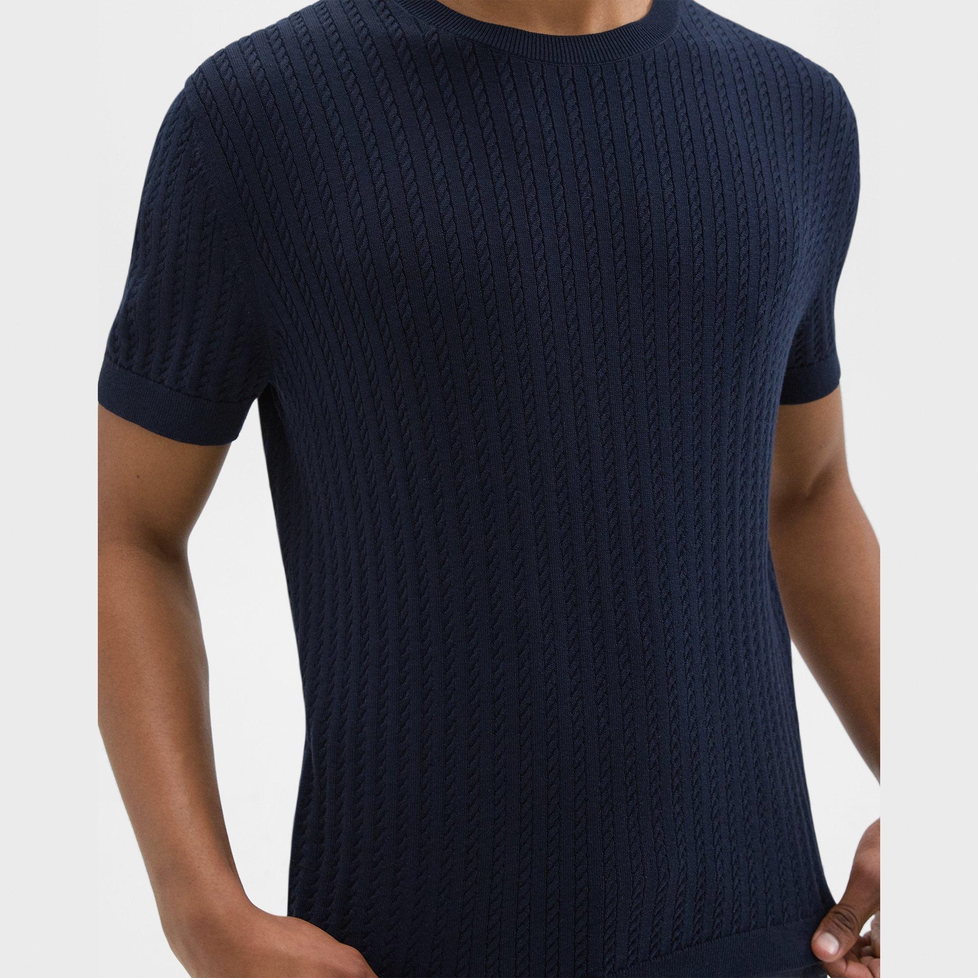 Cable Knit Tee in Cotton - 5