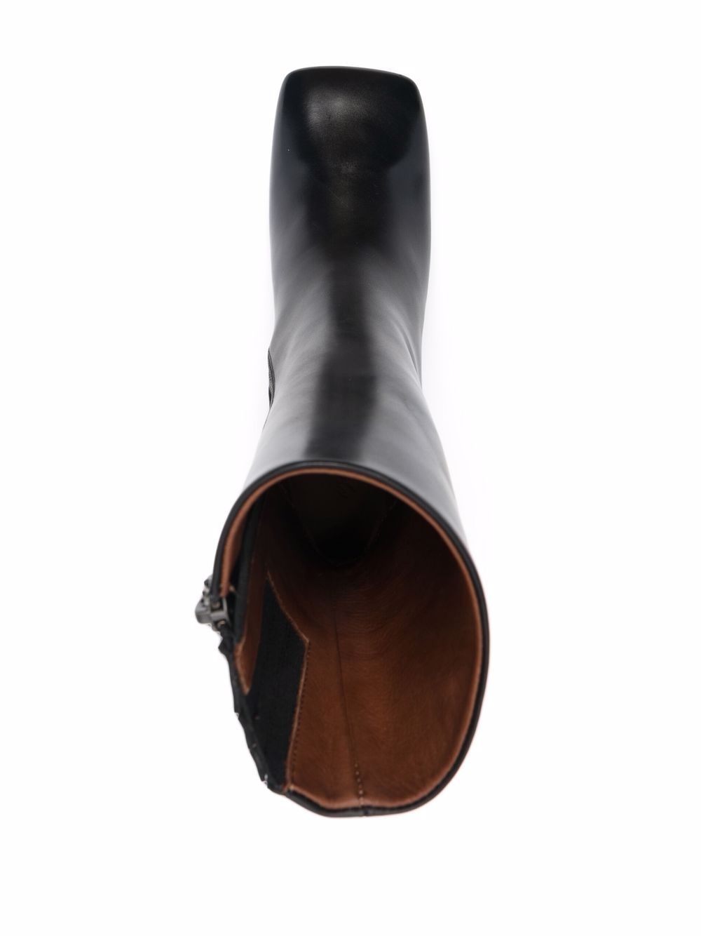 square-toe mid-calf leather boots - 4
