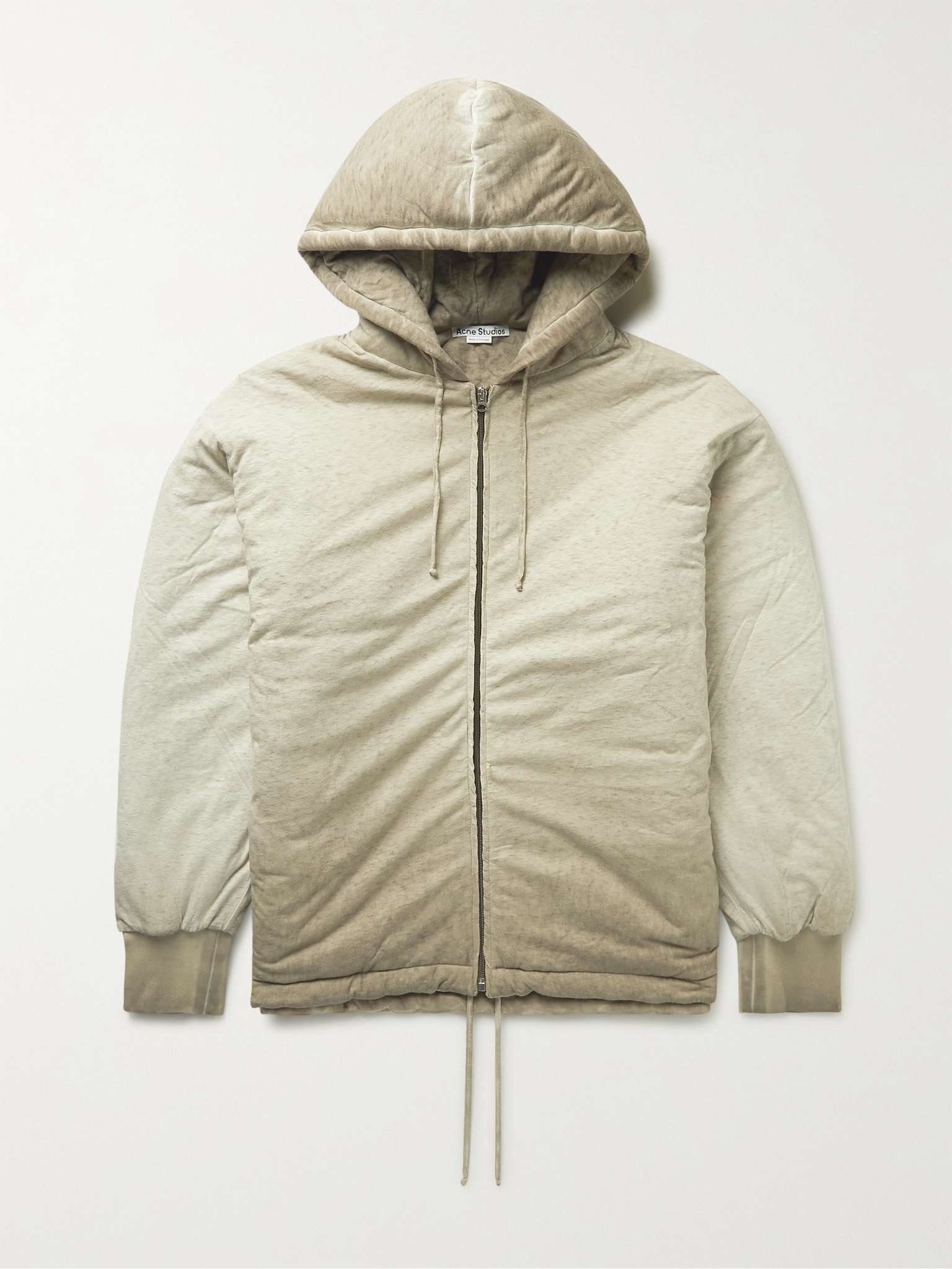 Oversized Padded Cold-Dyed Cotton-Jersey Zip-Up Hoodie - 1