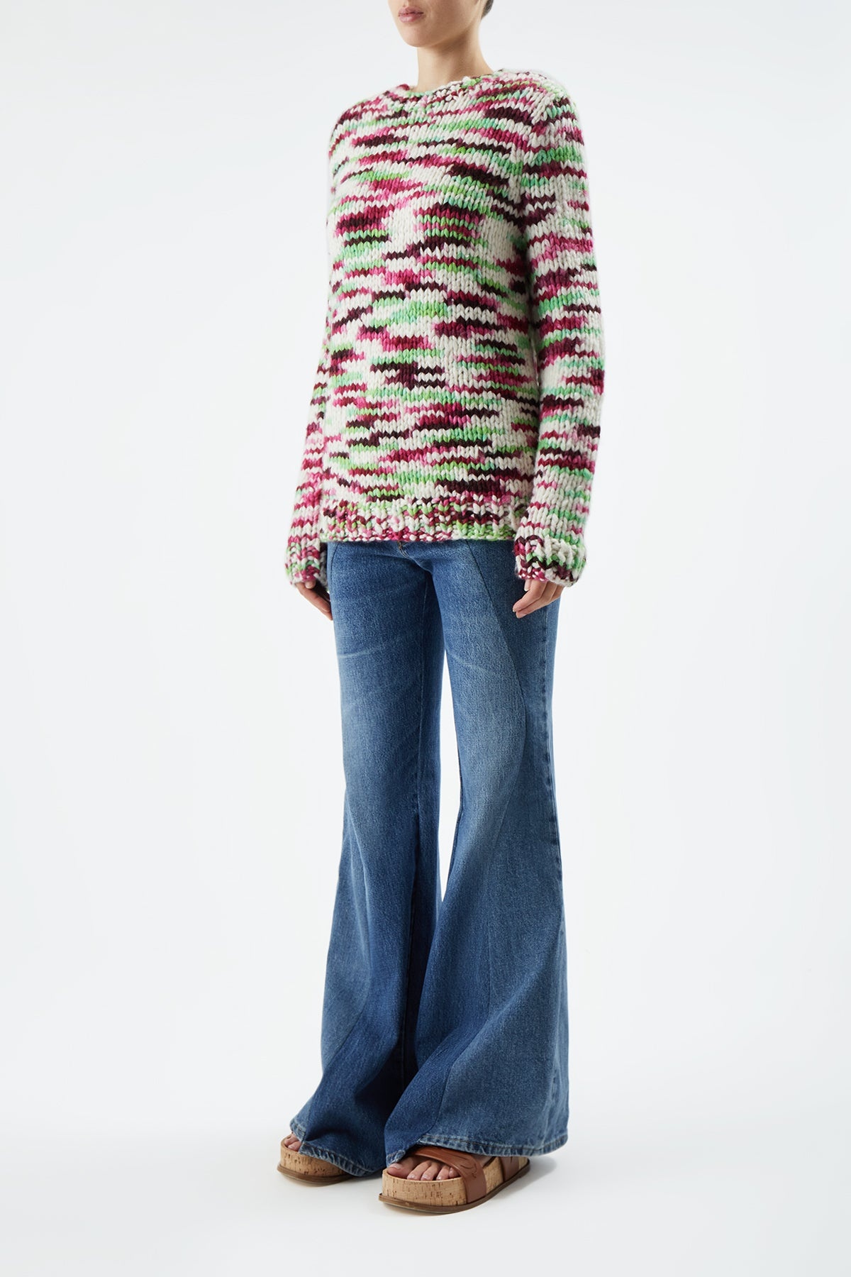 Lawrence Sweater Space Dye in Jewel Multi Welfat Cashmere - 3