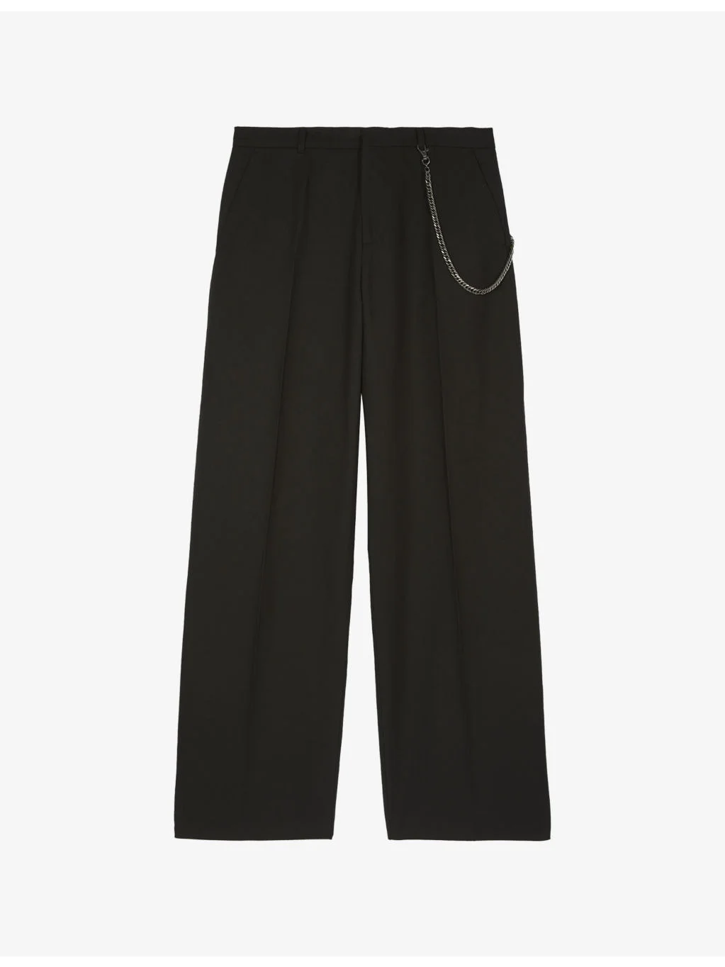 Wide-Leg Chain-Belt Cotton-Blend Trousers - 1