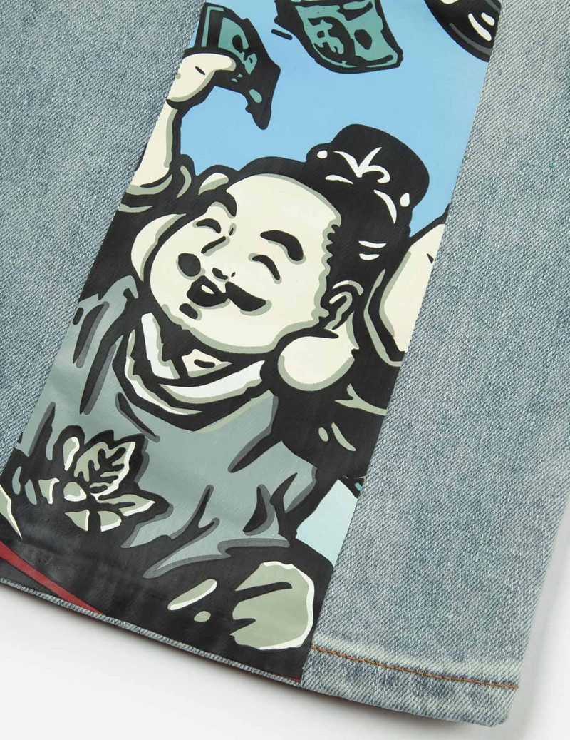 PLAYFUL GODHEAD DAICOCK PRINT REGULAR FIT DENIM SHORTS 7