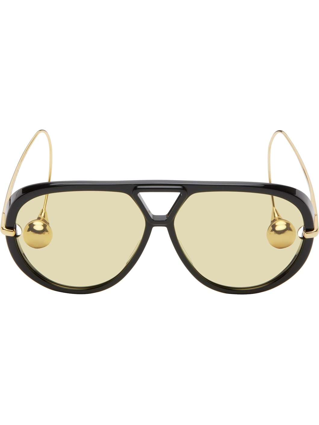 Black & Gold Drop Aviator Sunglasses - 1