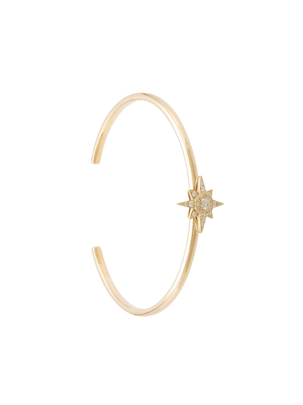 18kt yellow gold star diamond cuff - 1