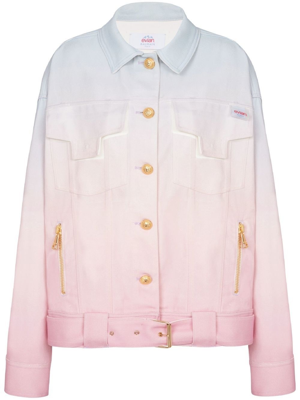 x Evian gradient-effect denim jacket - 1