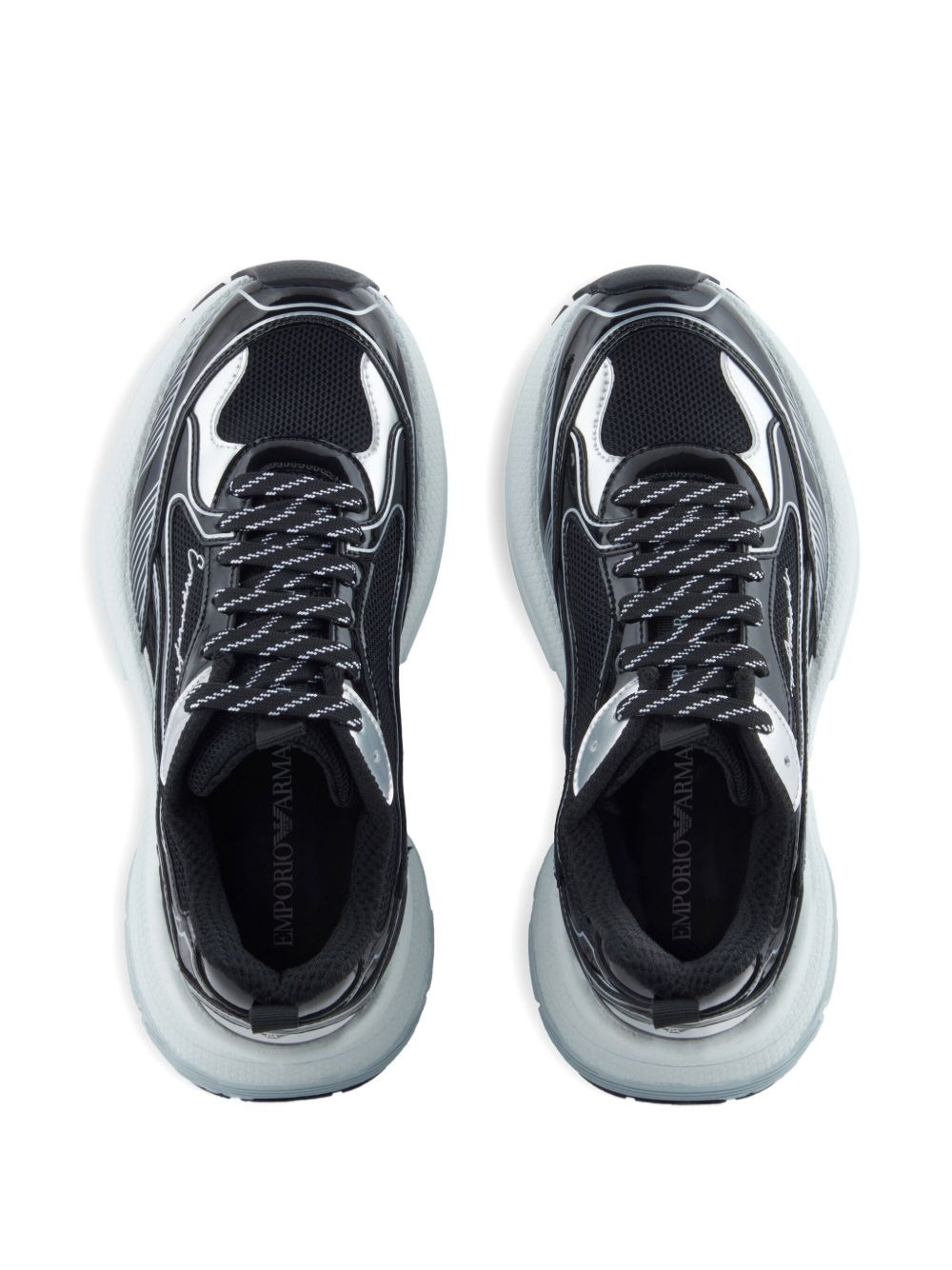 patent-leather striped sneakers - 4