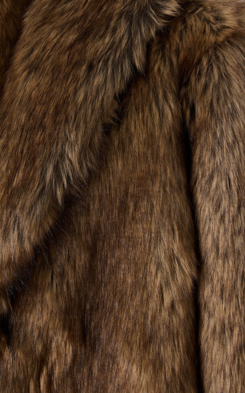 Damiy Faux Fur Long Coat brown 7