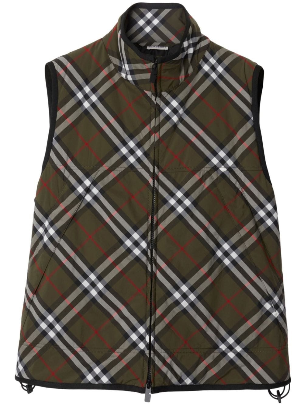 checked padded gilet - 1