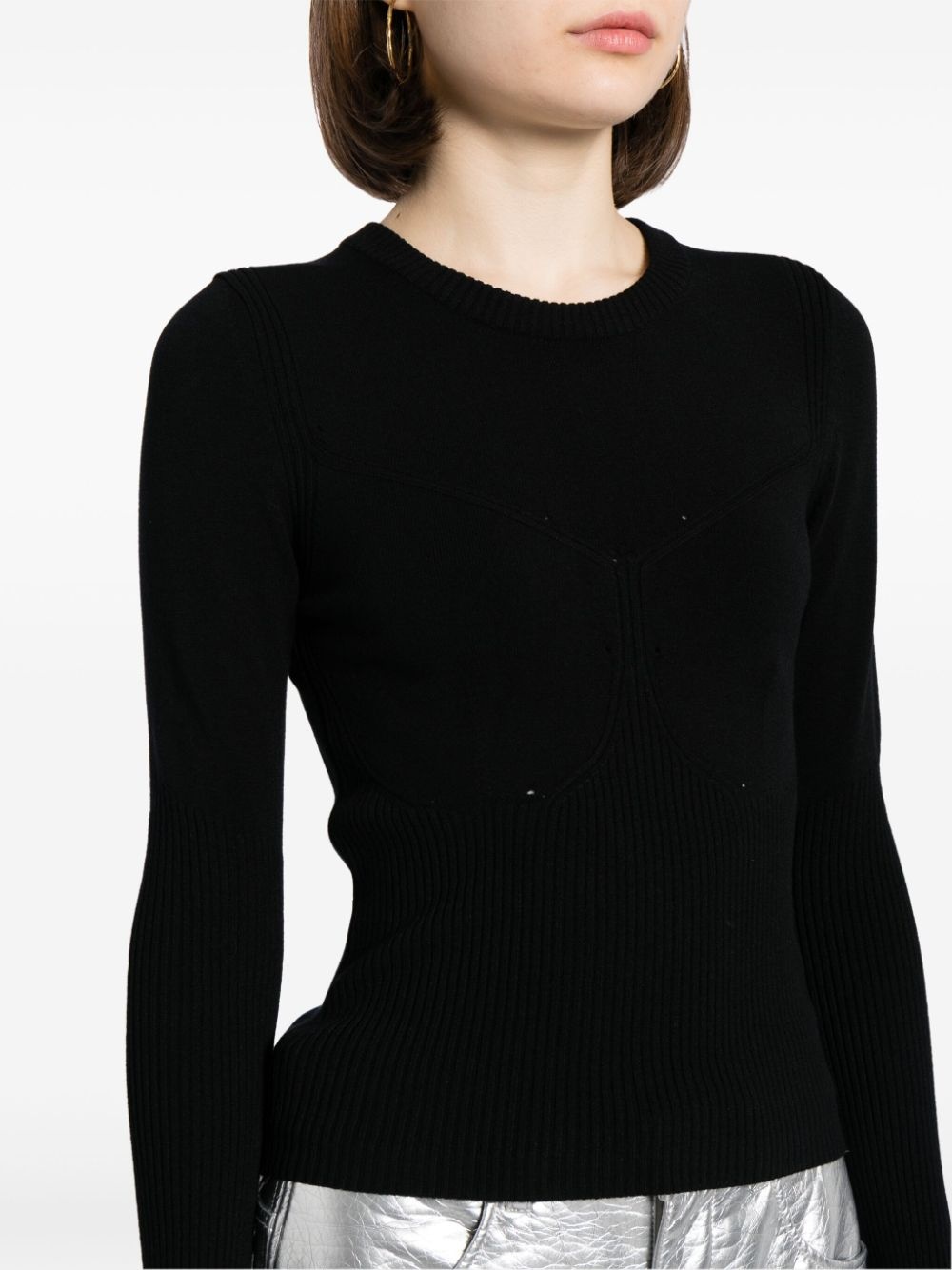 crew neck straight hem jumper - 5