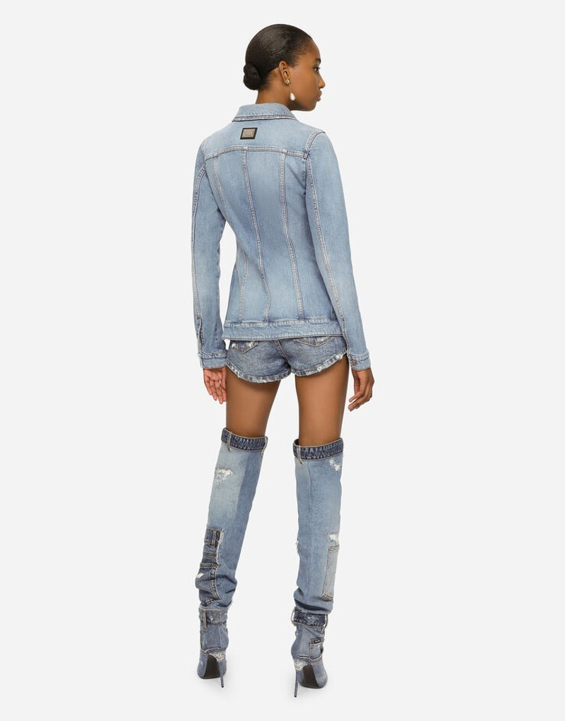 Denim shorts with ripped details 3