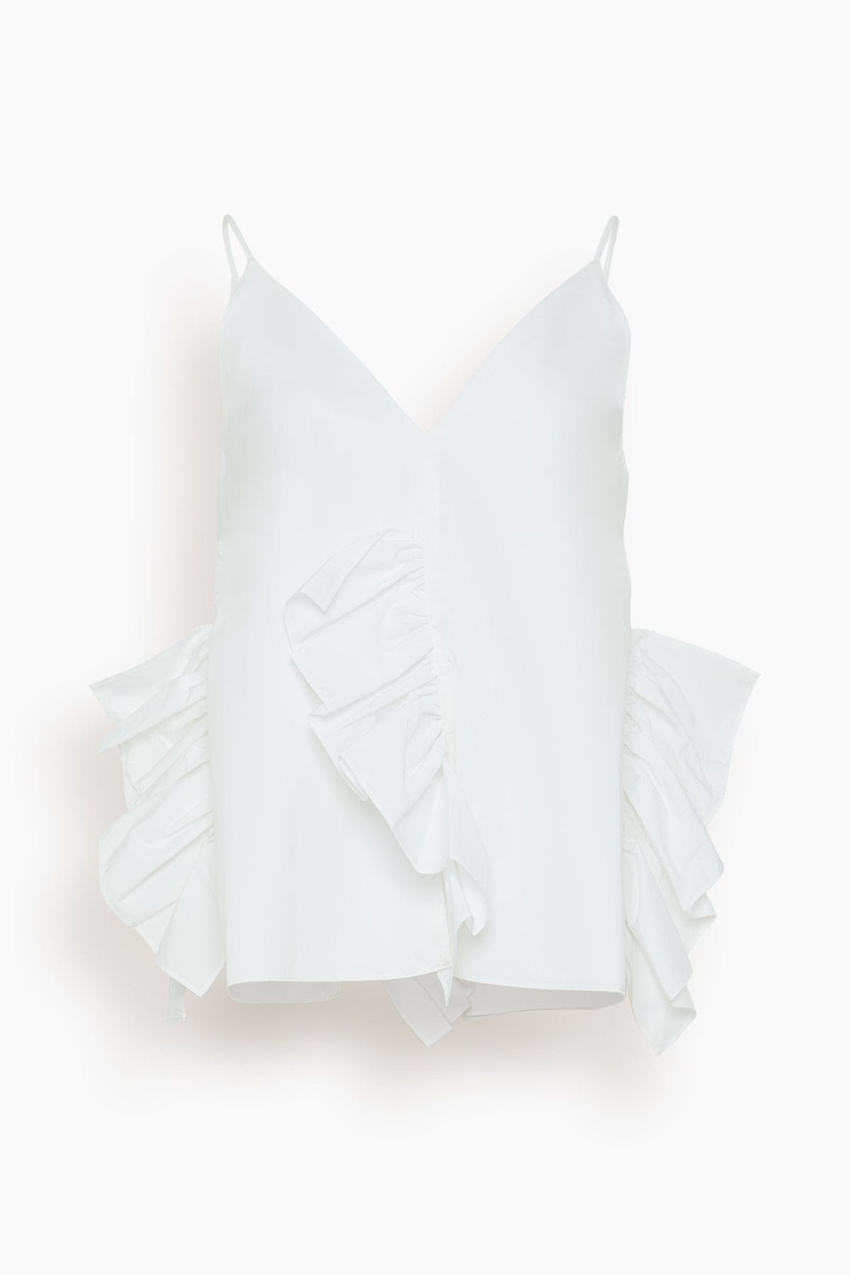 Multi Slit Frill Top in White - 1