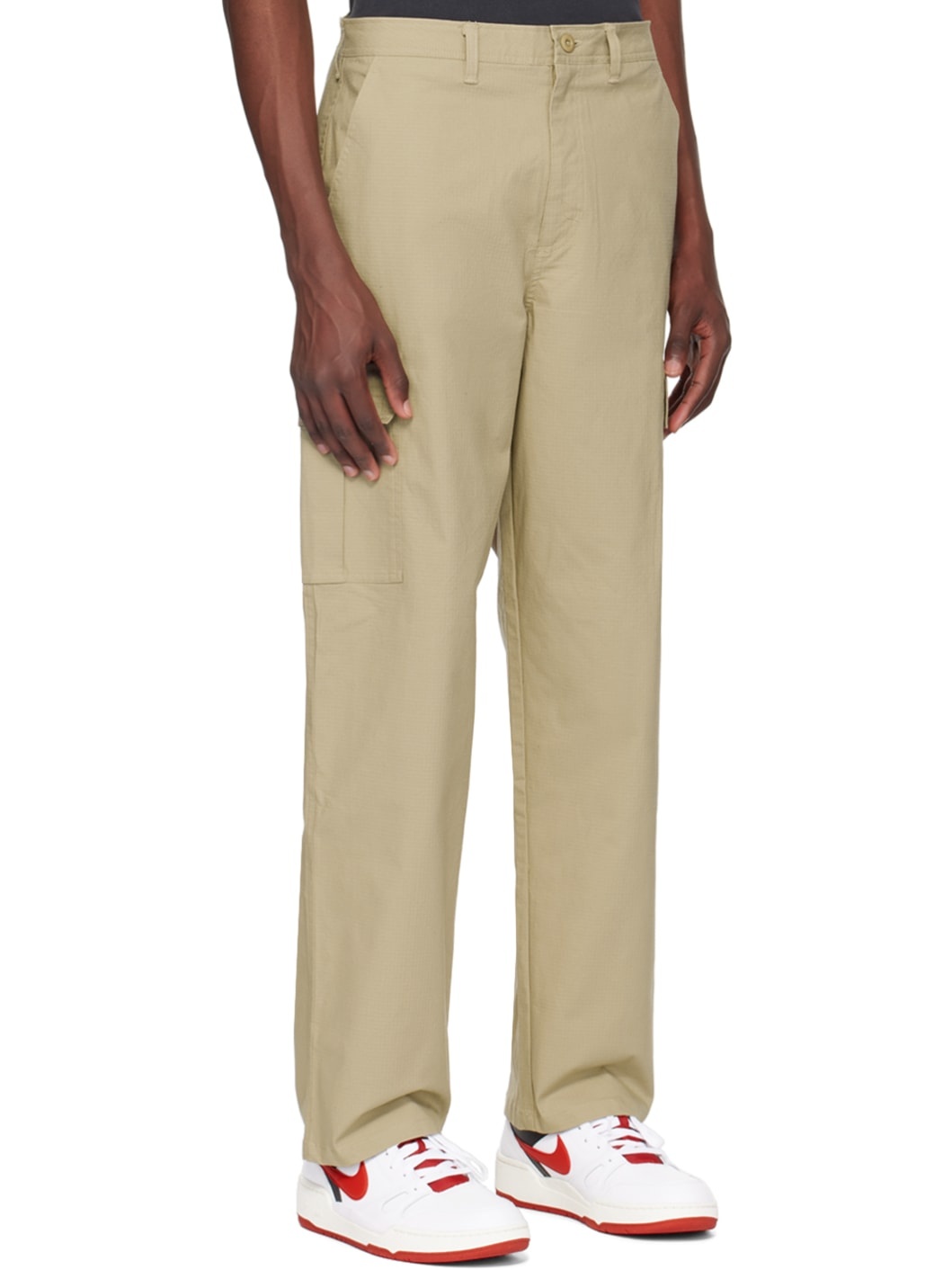 Khaki Embroidered Cargo Pants - 2