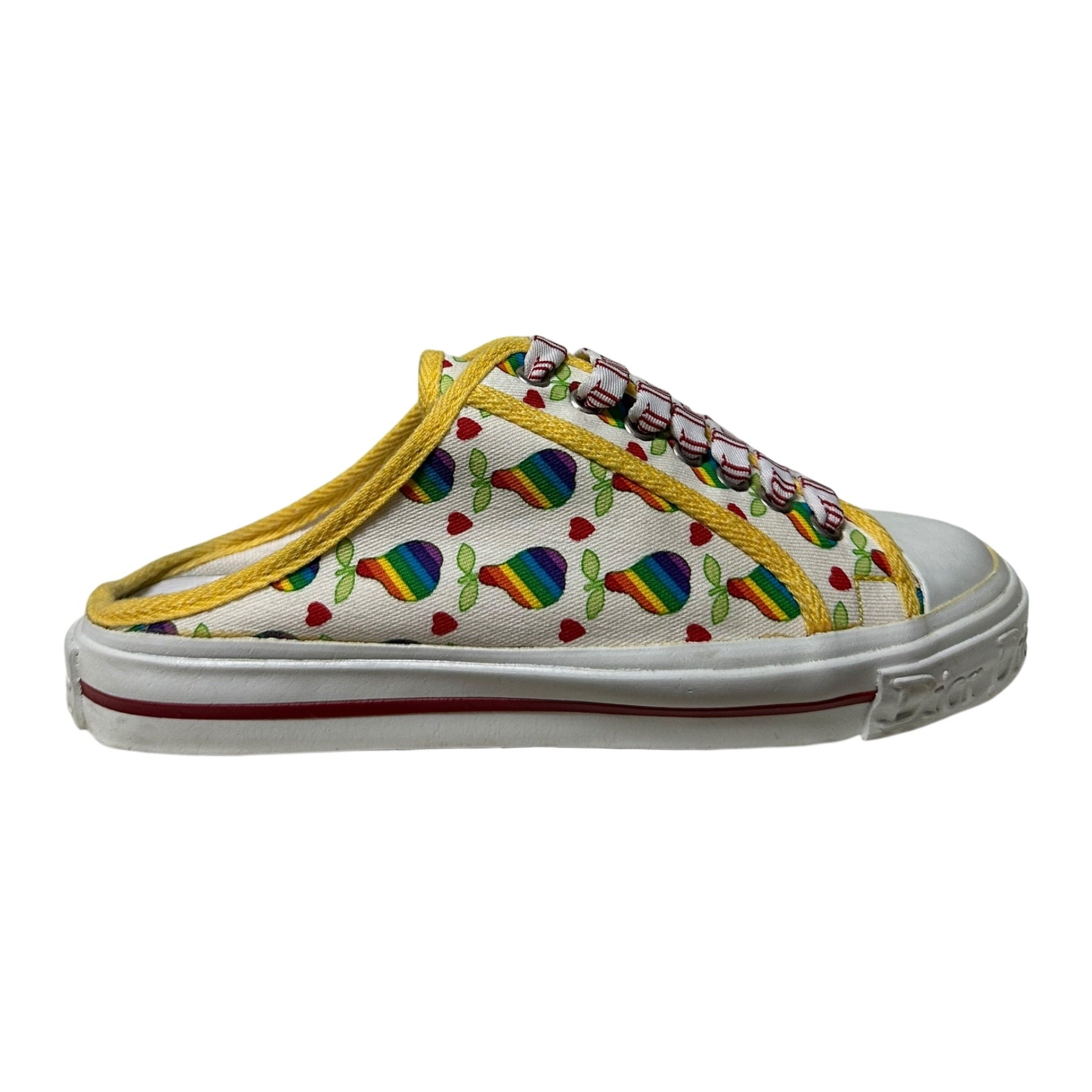 CHRISTIAN DIOR Spring Summer 2002 Pear Print Canvas Mule Sneakers - 4