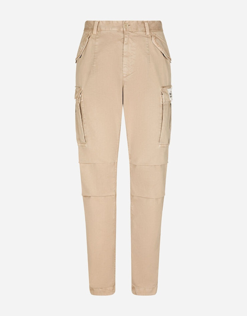 Garment-dyed cotton cargo pants - 1