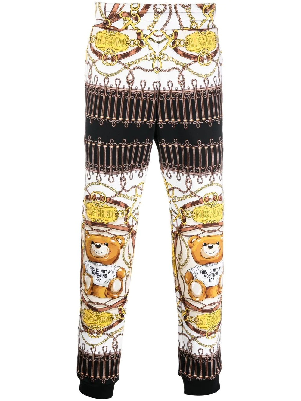 Teddy Bear-print cotton track pants - 1