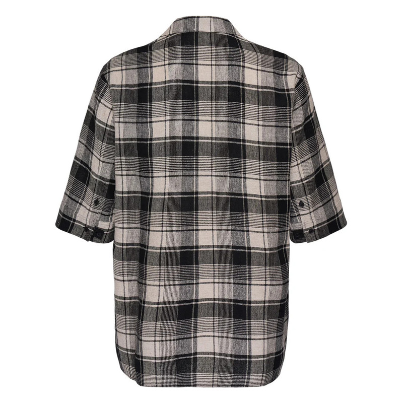 Yohji Yamamoto Plaid Paneled Short Sleeve Shirt outlook