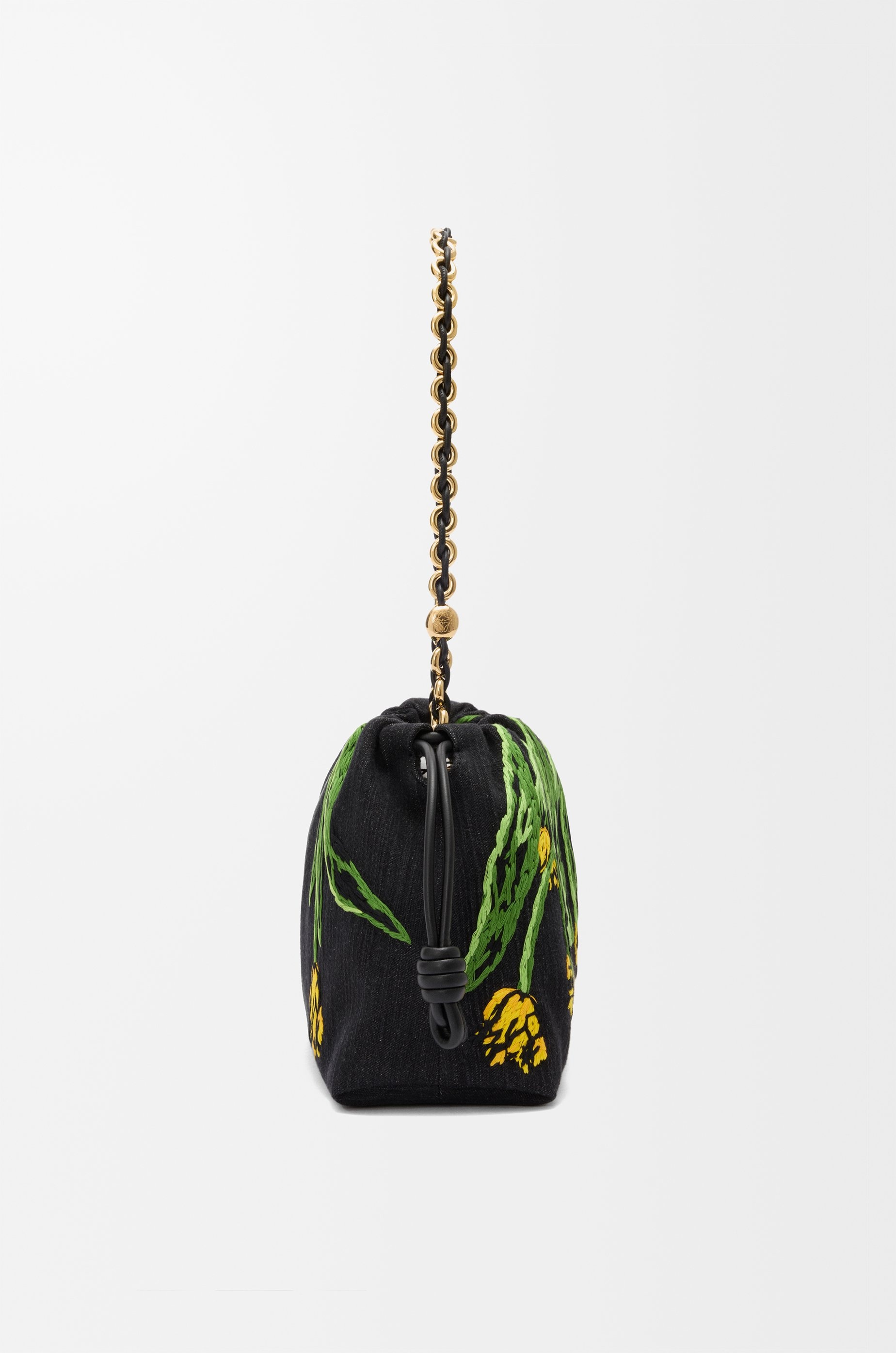 Medium Flamenco purse in embroidered denim - 7