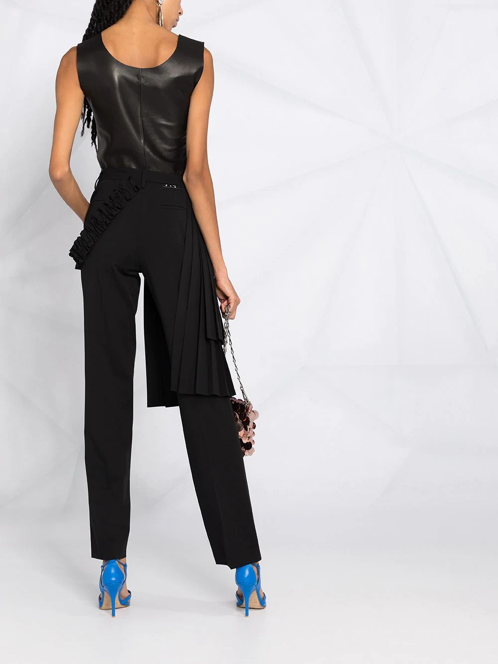 side pleated detail trousers - 4