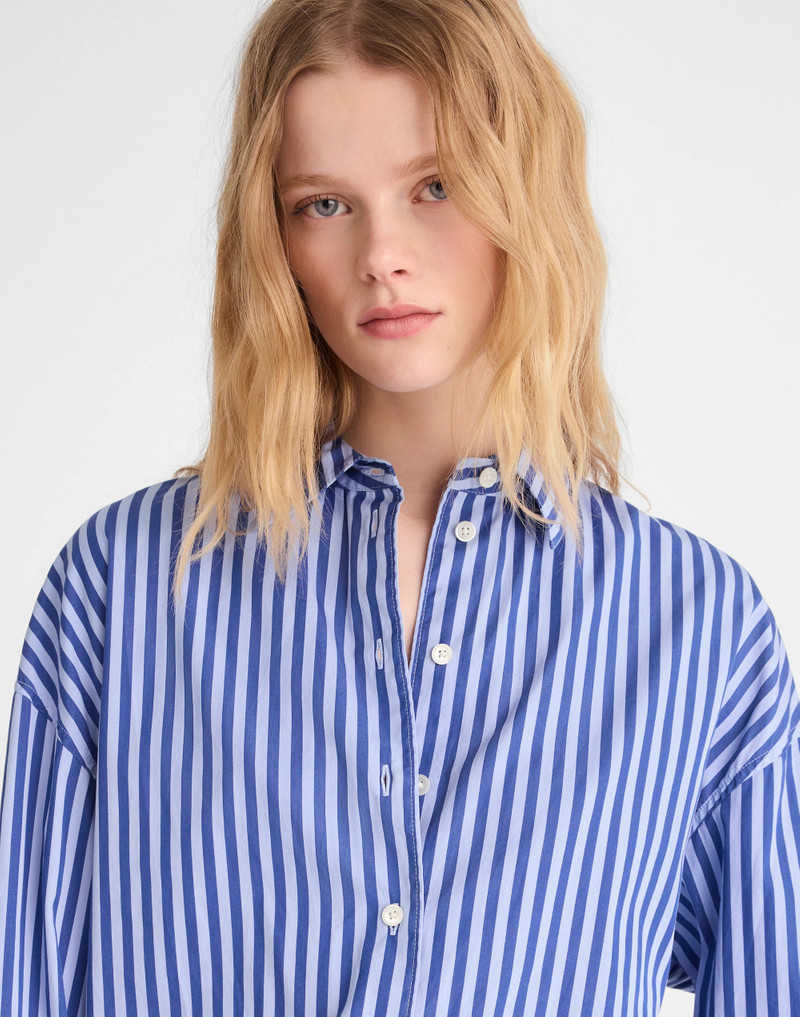 Drawstring Button-Up Shirt in Poplin 6