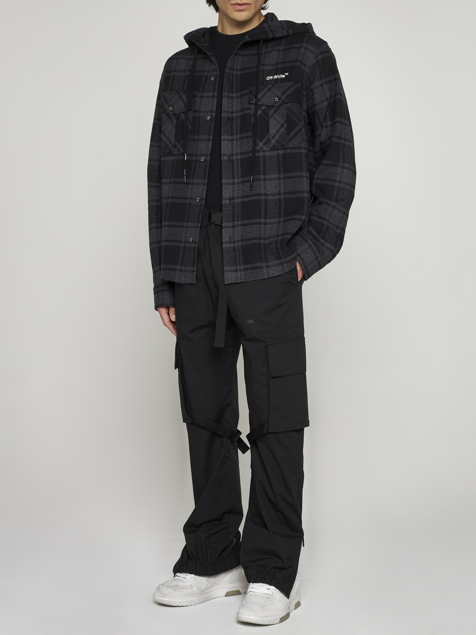 Outline Arrow check flannel overshirt - 3