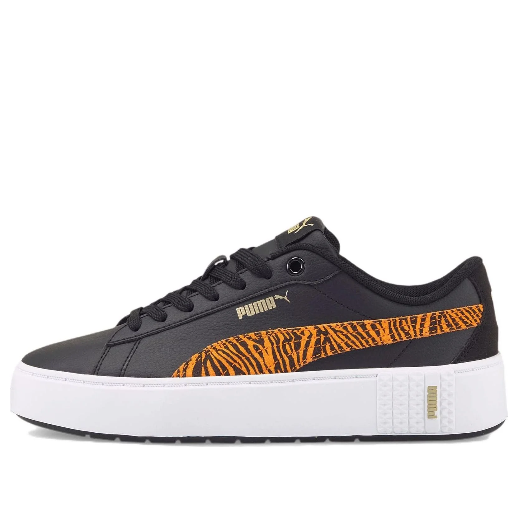 (WMNS) PUMA Mash Platform 'Black White Orange' 383877-01 - 1