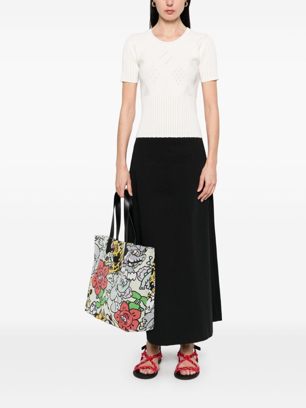 diamond-pattern T-shirt - 2