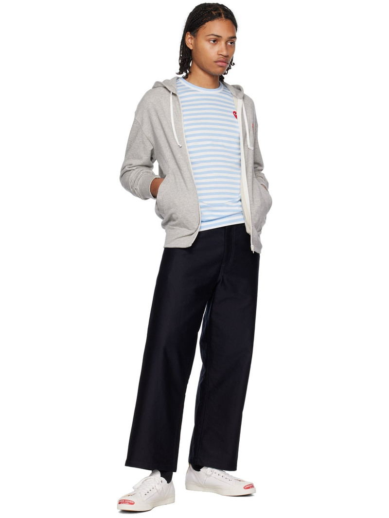 Comme des Garçons PLAY Blue & White Heart Long Sleeve T-Shirt outlook