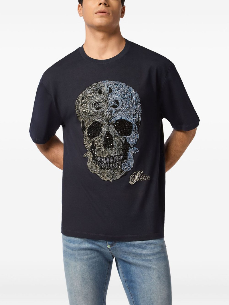 PHILIPP PLEIN skull-embroidered T-shirt outlook