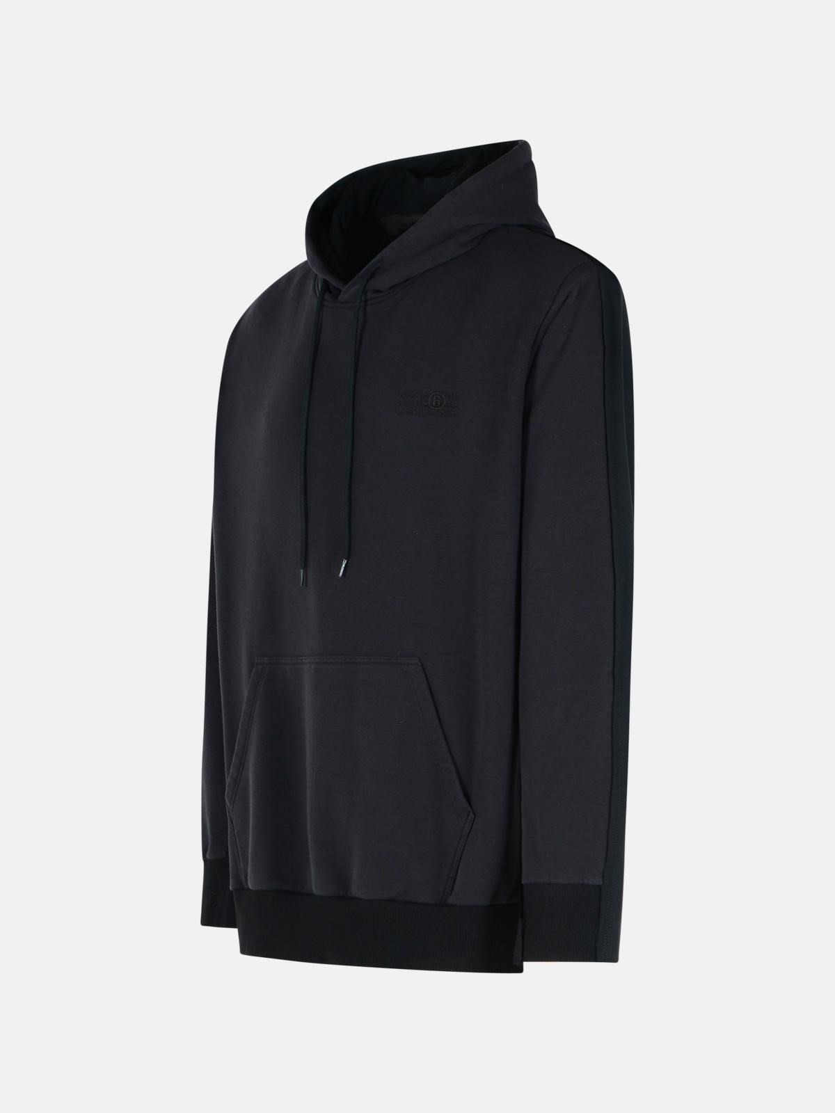 BLACK COTTON BLEND SWEATSHIRT - 2