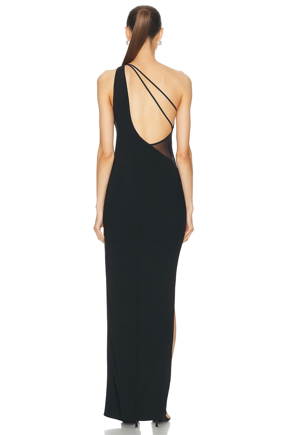 Curve Gown With Mesh Inset - 4