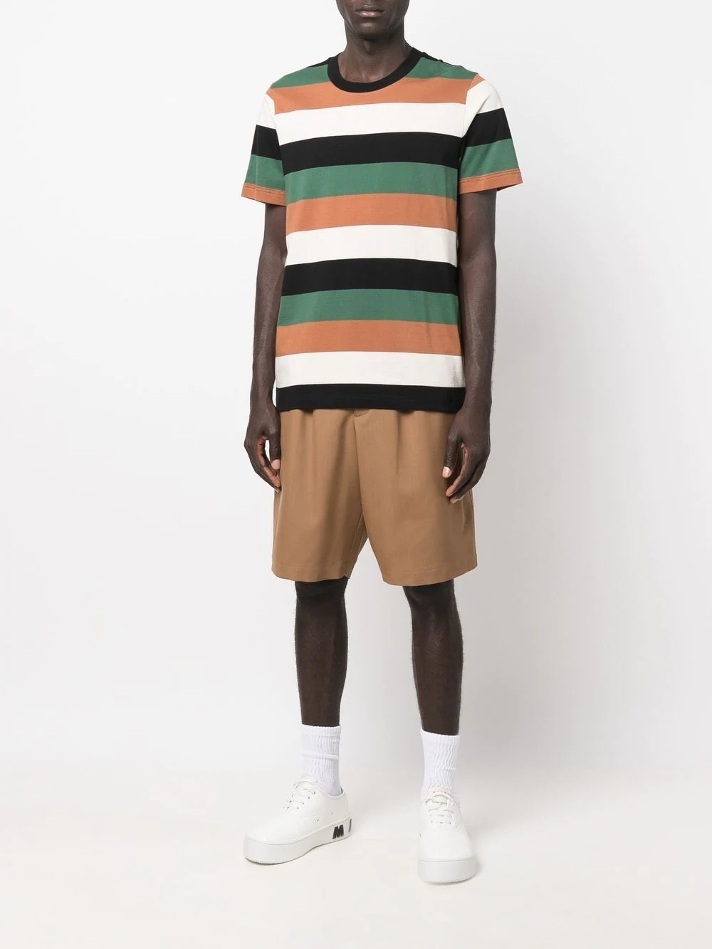 striped crew neck T-shirt - 2