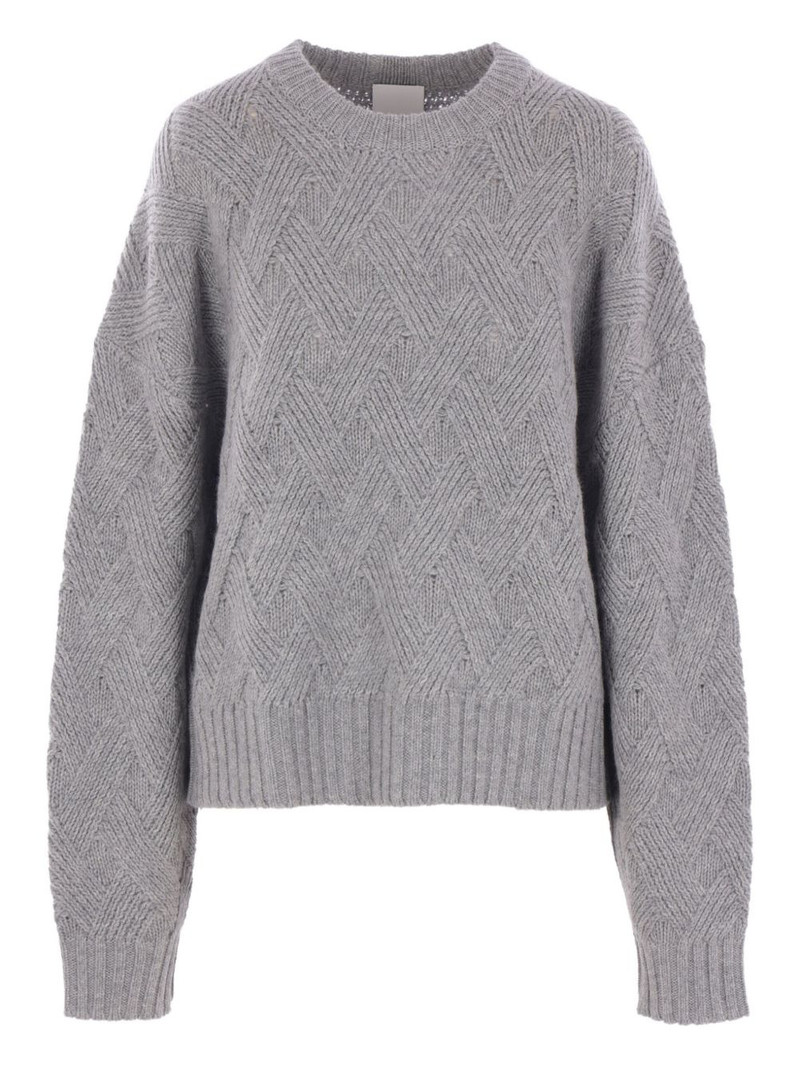 cable-knit crew-neck sweater 1