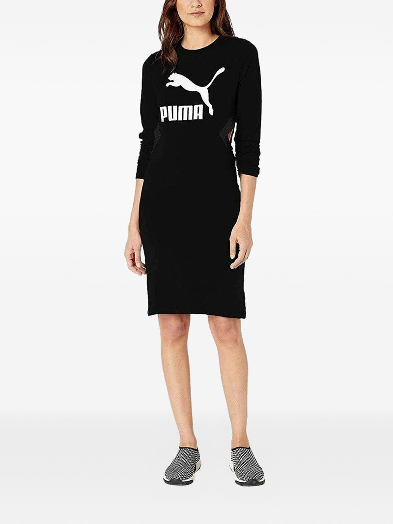 PUMA logo-print long-sleeve midi dress outlook