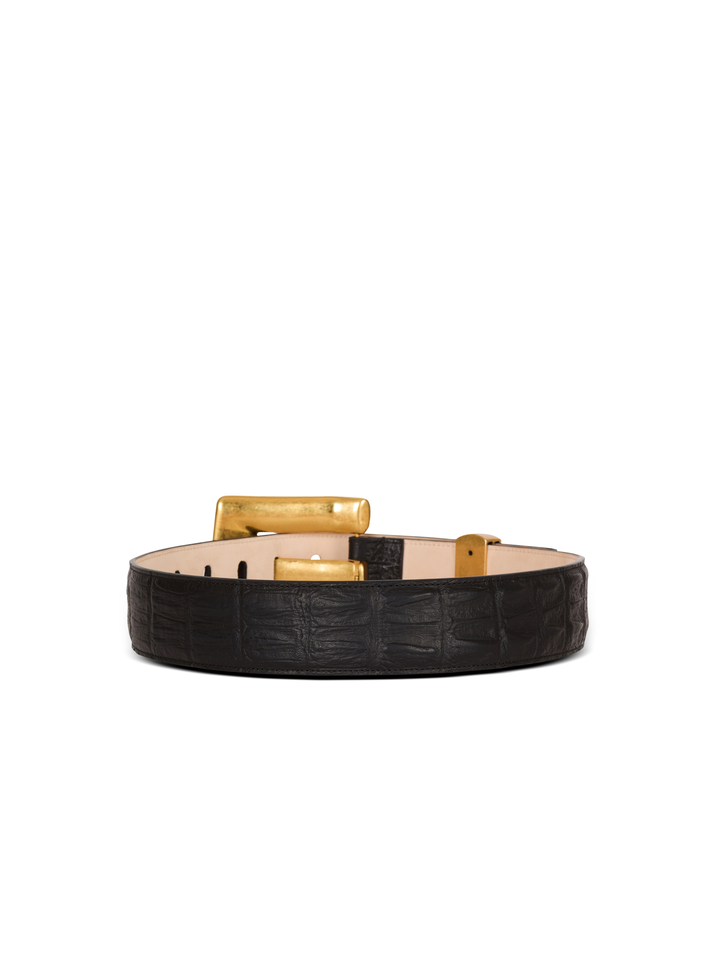 Anthem belt in embossed crocodile-print calfskin - 3