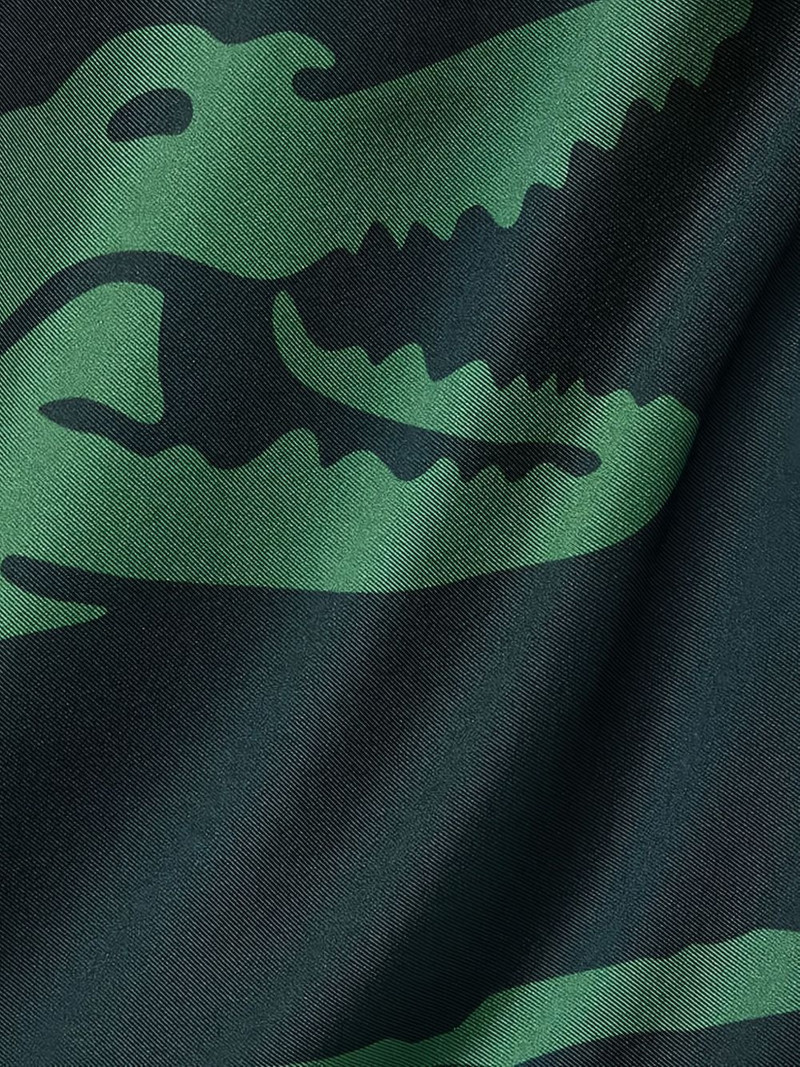 LACOSTE crocodile-print silk scarf outlook