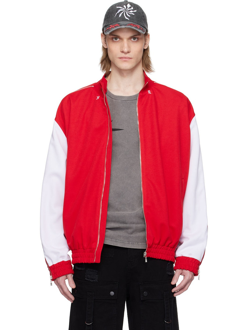 Red & White Full Zip Fleece Track Jacket 1