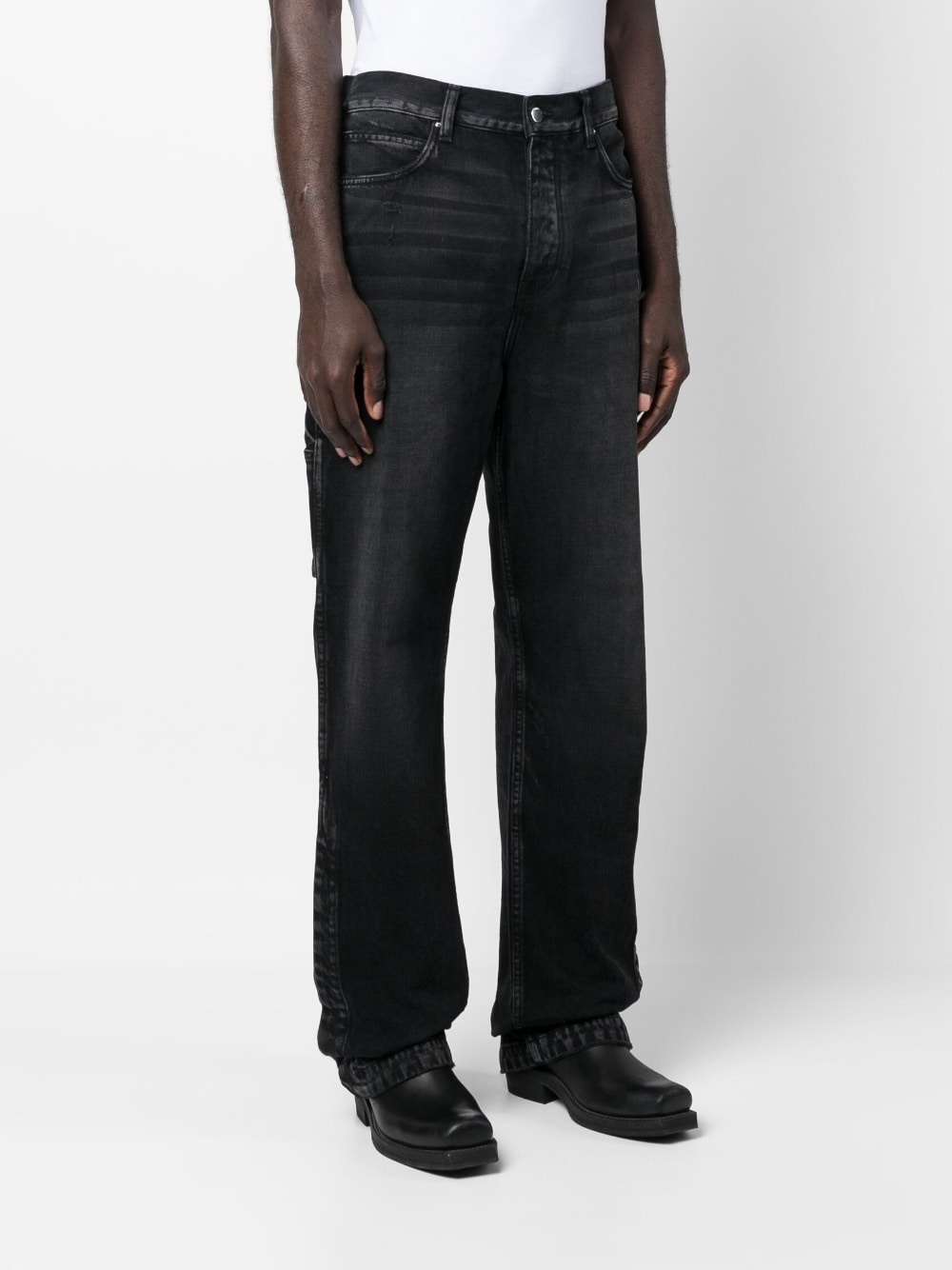 cargo-pocket straight-leg jeans - 3