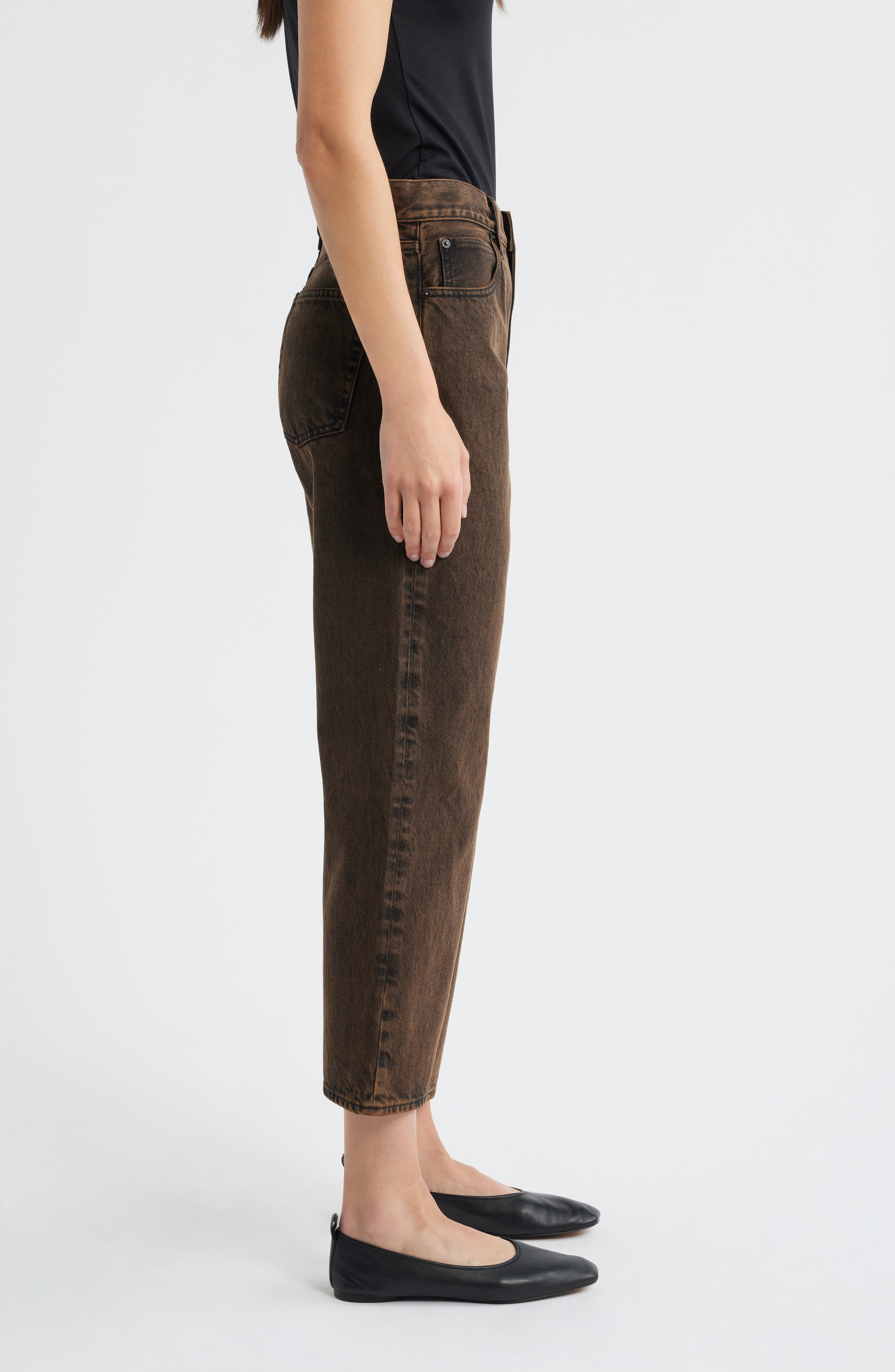 FRAME The Hang High Waist Ankle Straight Leg Jeans in Nightmoth at Nordstrom - 3