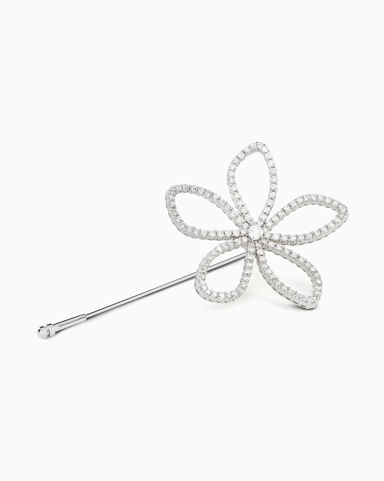 18K WHITE-GOLD, DIAMOND SÌ BROOCH - 1