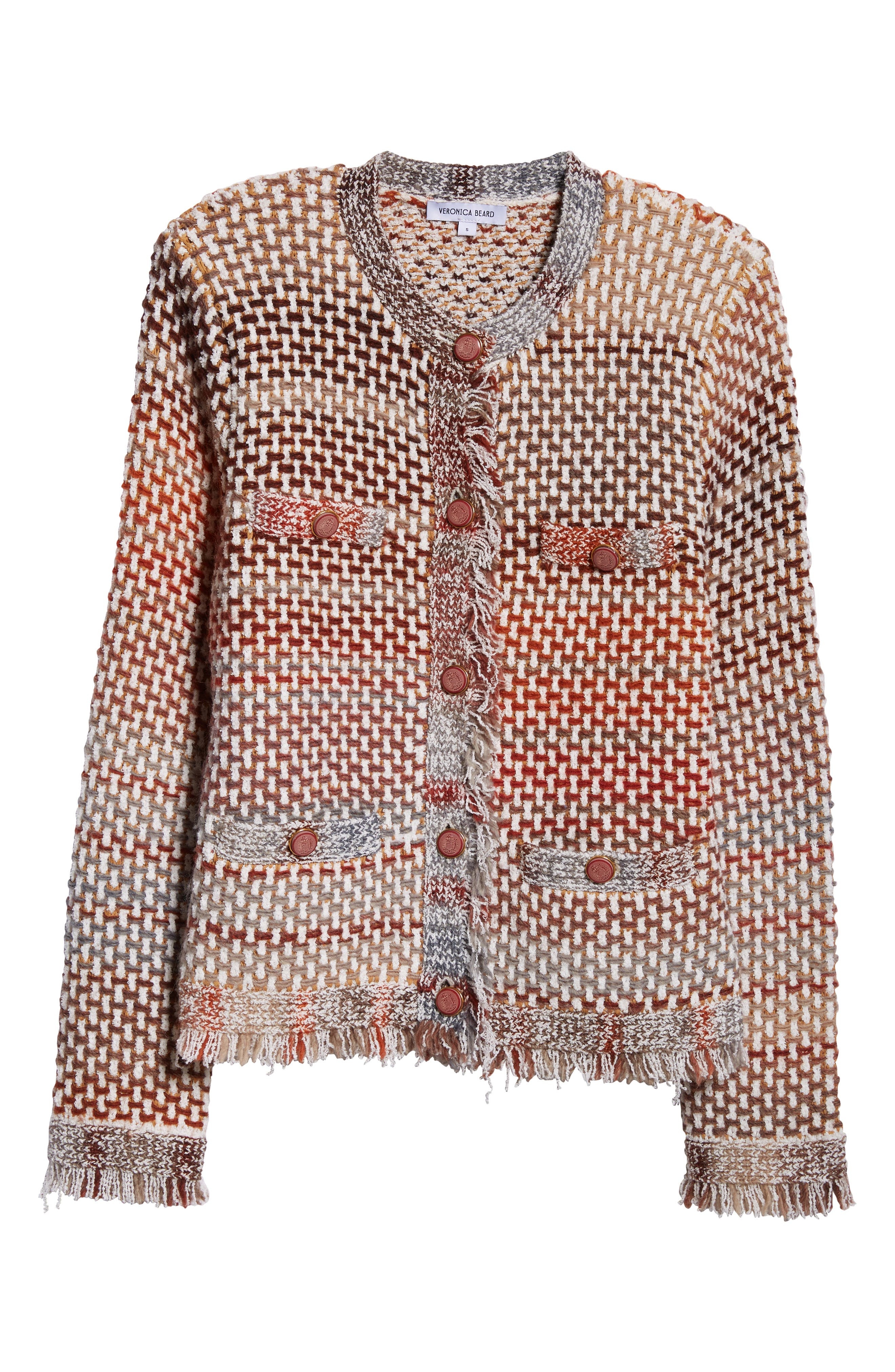 Veronica Beard Sariyah Ombré Knit Jacket in Red Multi at Nordstrom - 6