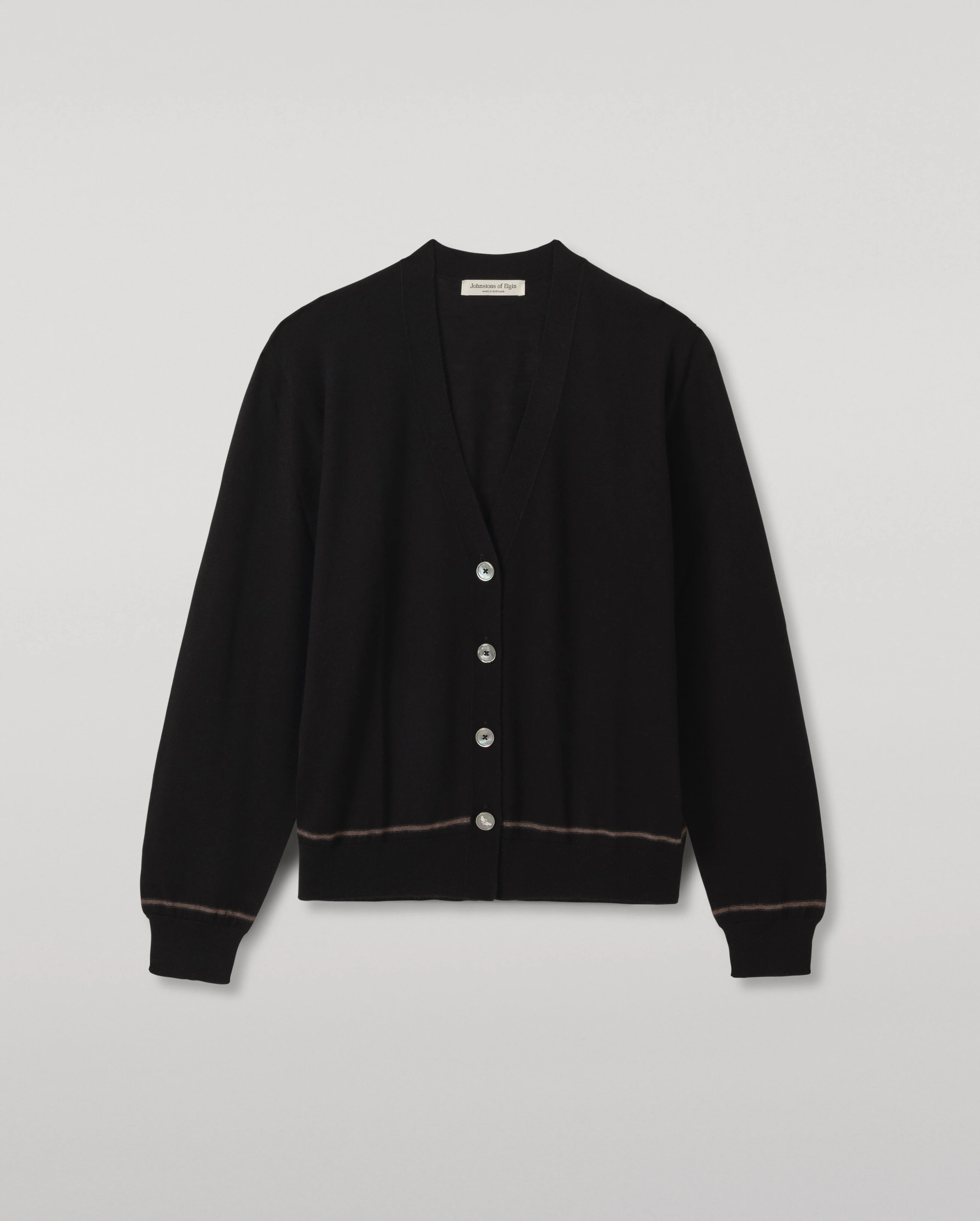 Effie Black Superfine Cashmere Cardigan - 1