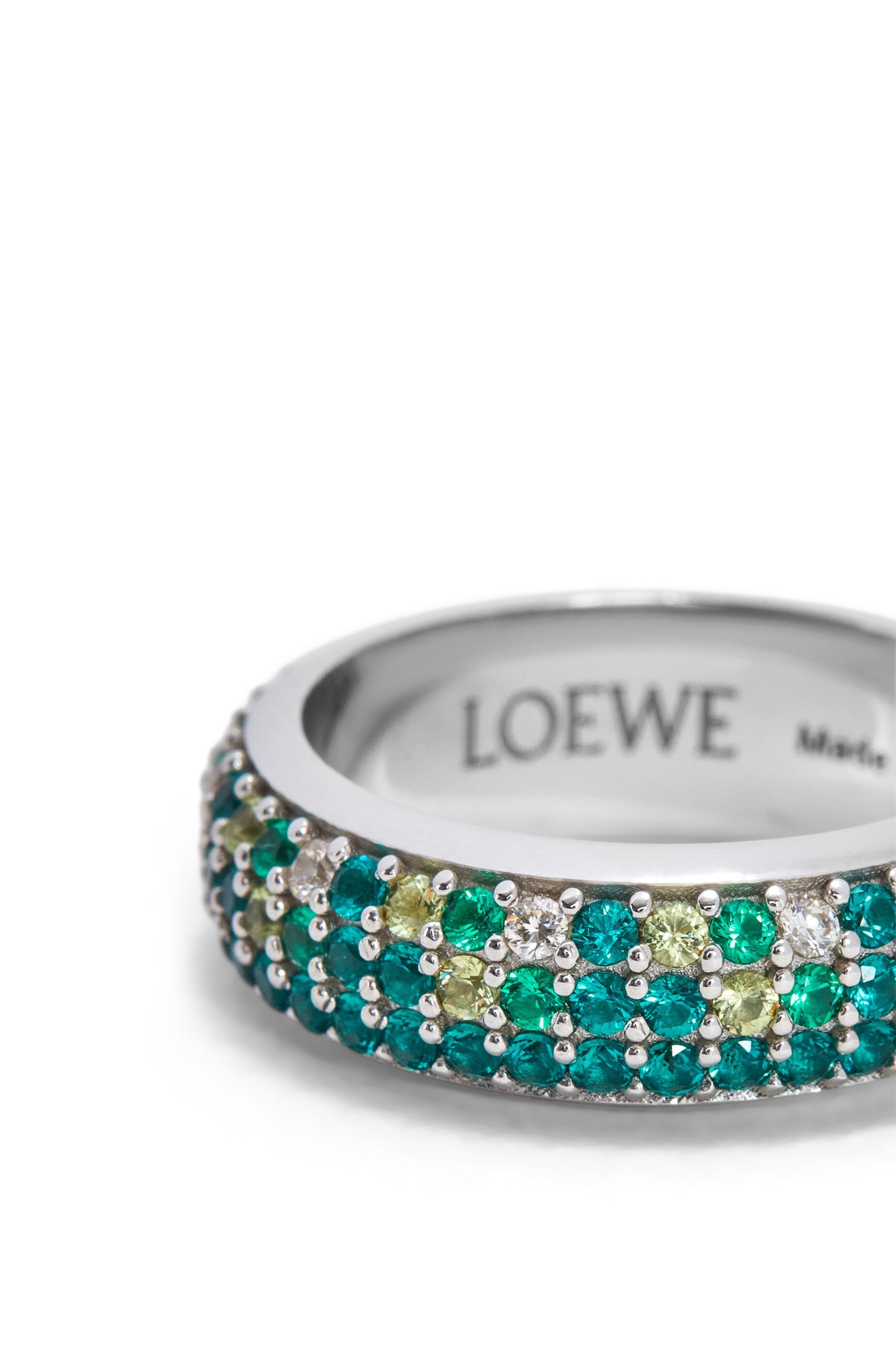 Thin Pavé ring in sterling silver and crystals - 3