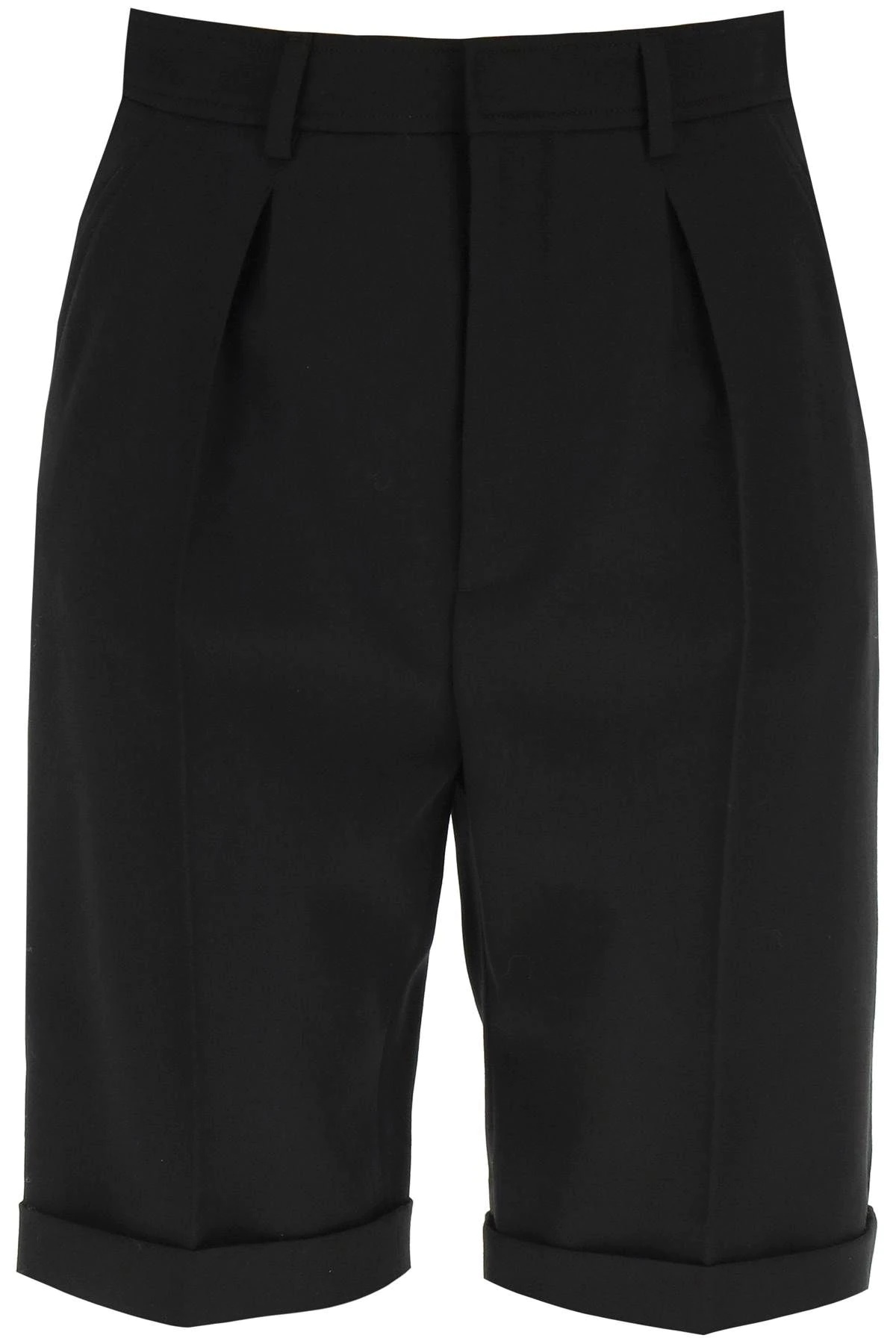 WOOL GABARDINE SHORTS - 1