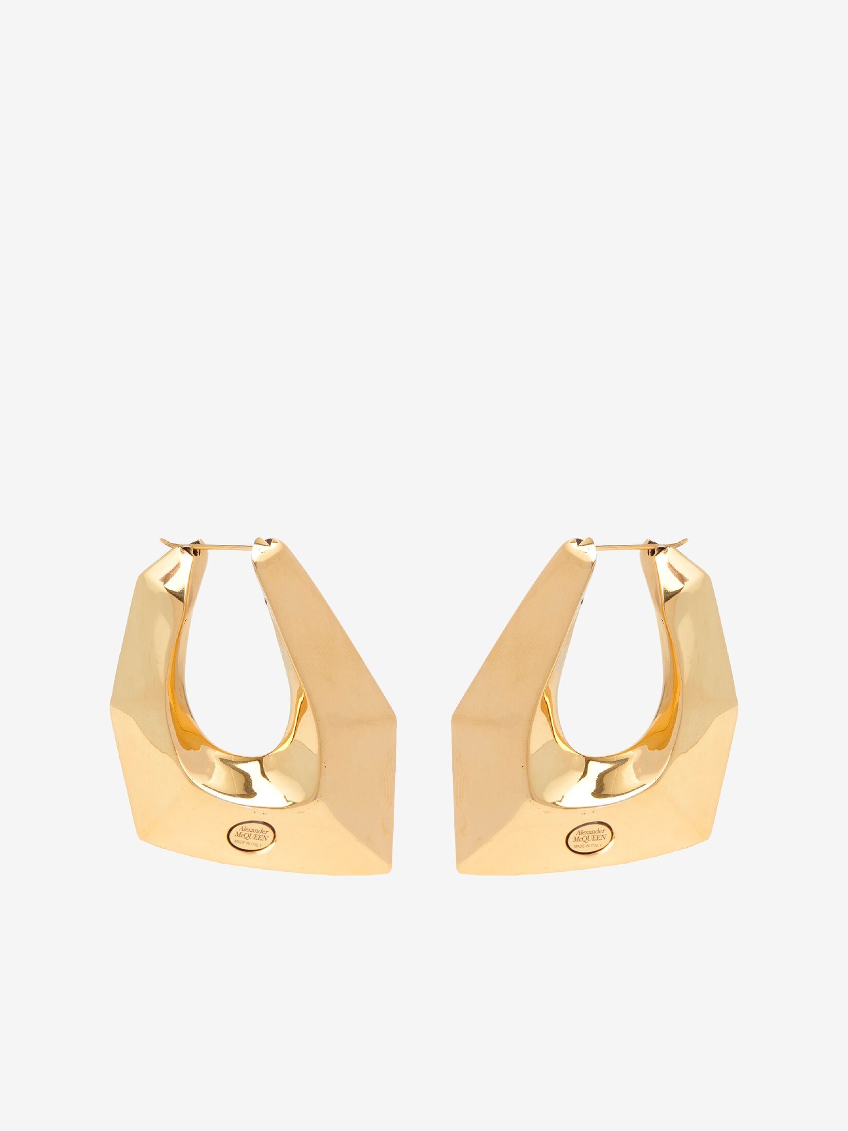Women's Modernist Earrings in Antique Gold - 1