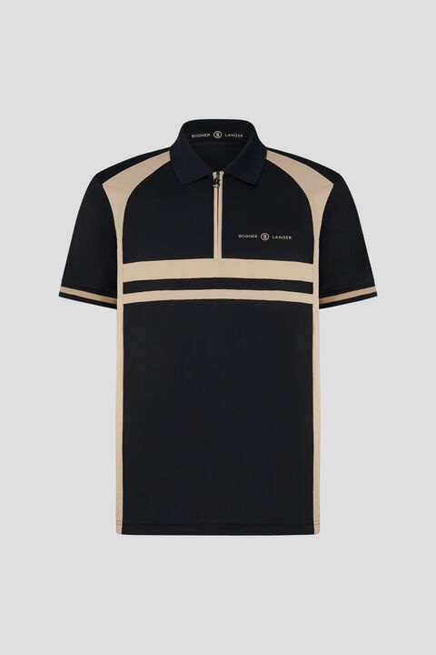 Bernhard Polo shirt in Black/Beige - 1