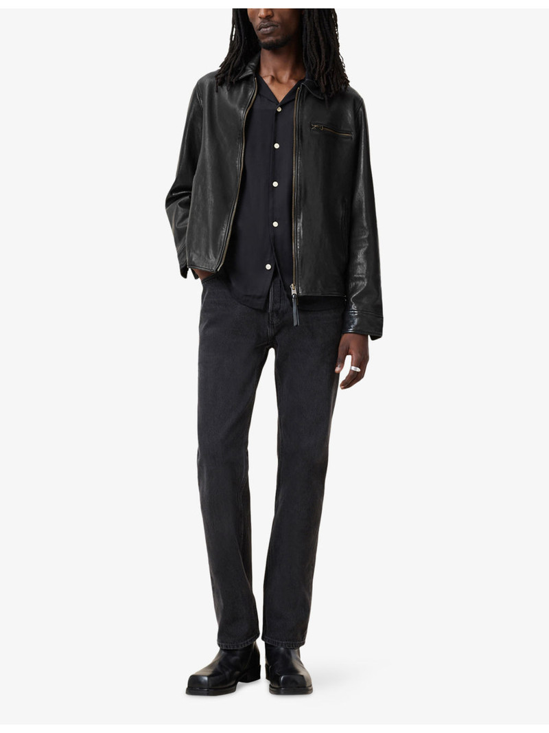 ALLSAINTS Miller regular-fit leather jacket outlook