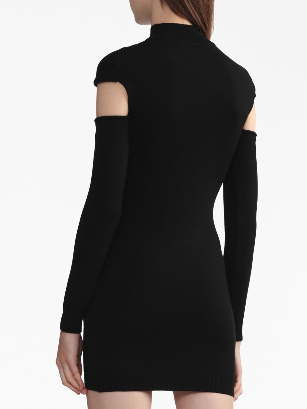 cut-out twisted wool minidress - 4