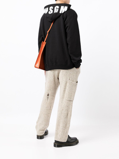 MSGM logo print hoodie outlook