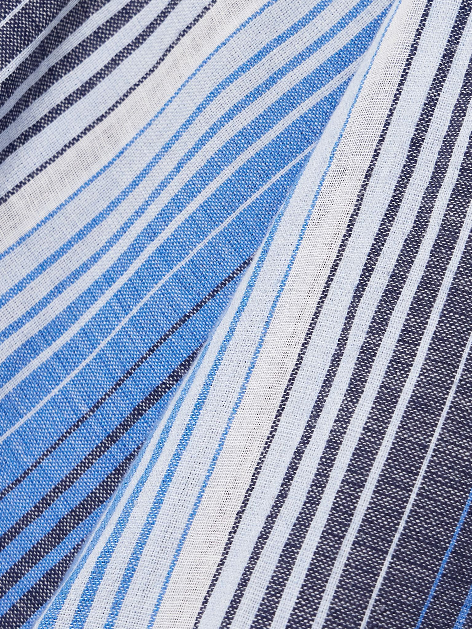 Mita striped cotton-gauze blouse Bright blue - 5