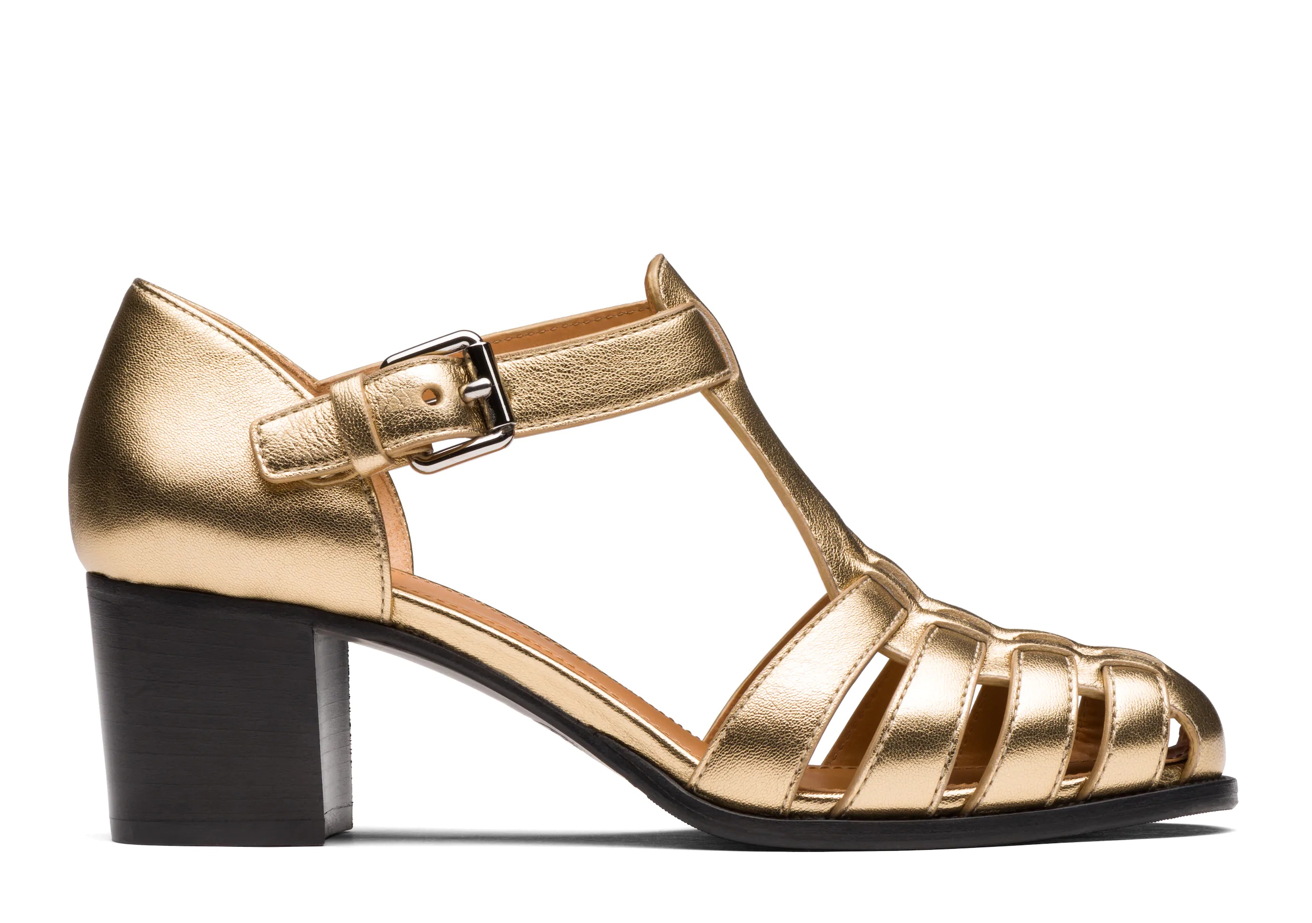 Kelsey 50
Nappa Leather Mid Heel Sandal Light gold - 1
